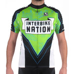 Mens Interbike Nation Cycling Jersey by Giordana Cycling, BLACK/GREEN/WHITE, Made in Italy