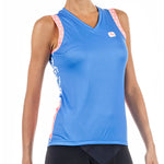 Women's Arts Tetrus Tank by Giordana Cycling, BLUE/WHITE/PINK, Made in Italy