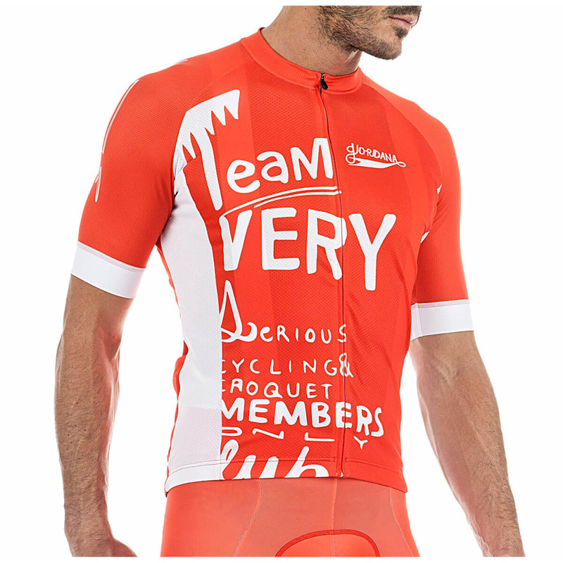 Men's Moda Team Very Serious Tenax Pro Jersey by Giordana Cycling, RED/WHITE, Made in Italy