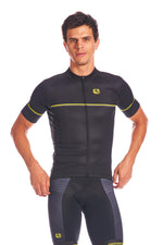 Men's Moda Vero Pro Jersey by Giordana Cycling, BLACK/Yellow, Made in Italy