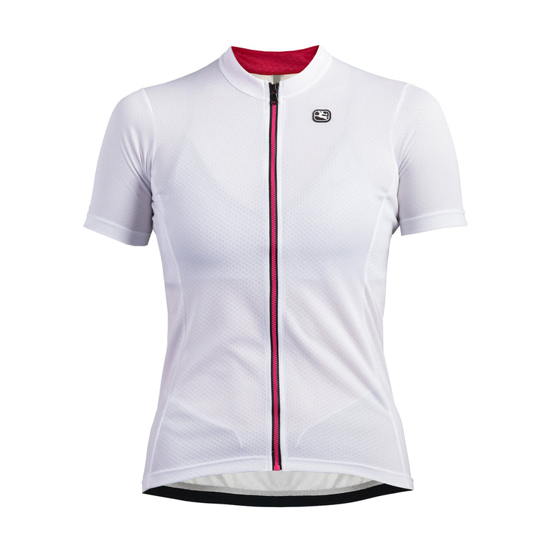 Women's Fusion Jersey by Giordana Cycling, WHITE/PINK, Made in Italy